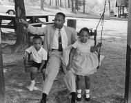 Martin Luther King Jr. and Two of His Children