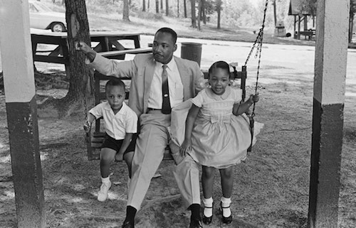 Martin Luther King Jr. and Two of His Children
